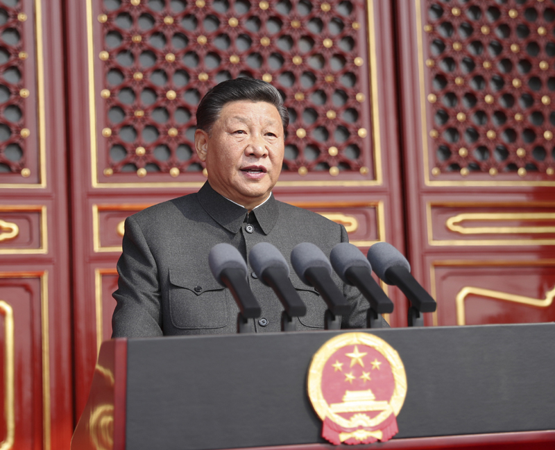 10月1日上午，慶祝中華人民共和國成立70周年大會在北京天安門廣場隆重舉行。中共中央總書記、國家主席、中央軍委主席習近平發(fā)表重要講話。